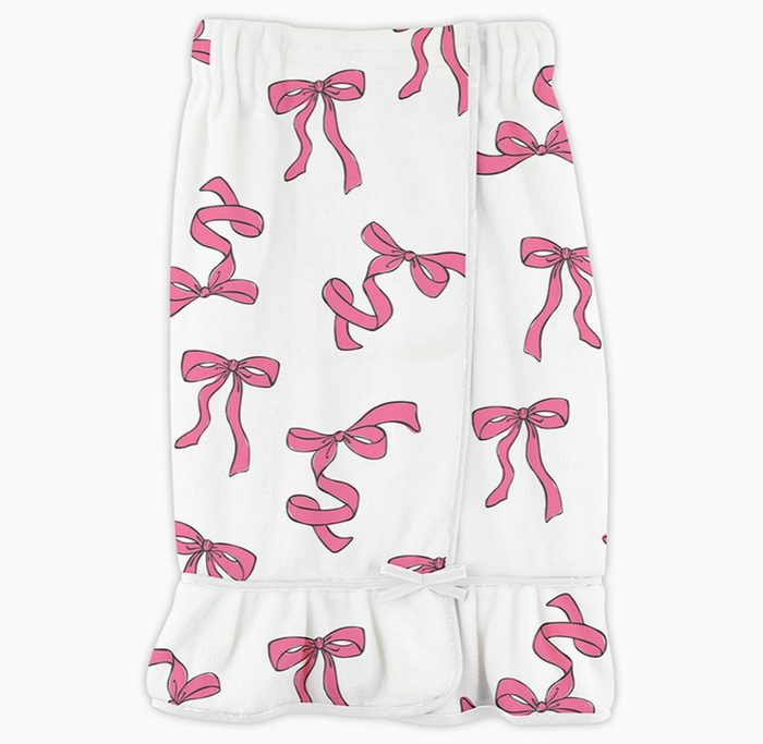 Spa Wrap - Pink Bows - Premium Bath Wrap from Bella Sleep + Spa - Just $45.95! Shop now at Pat's Monograms