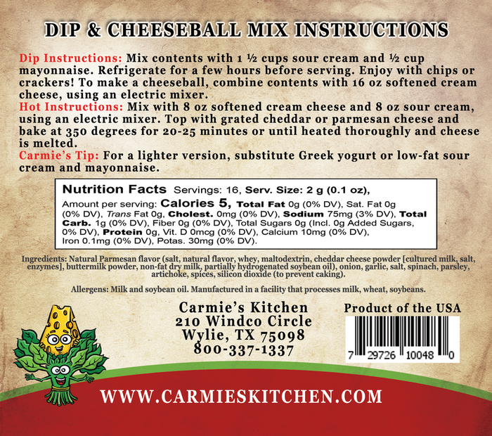 Spinach Parmesan Dip - Premium Dips & Spreads from Carmie's Kitchen - Just $5! Shop now at Pat's Monograms
