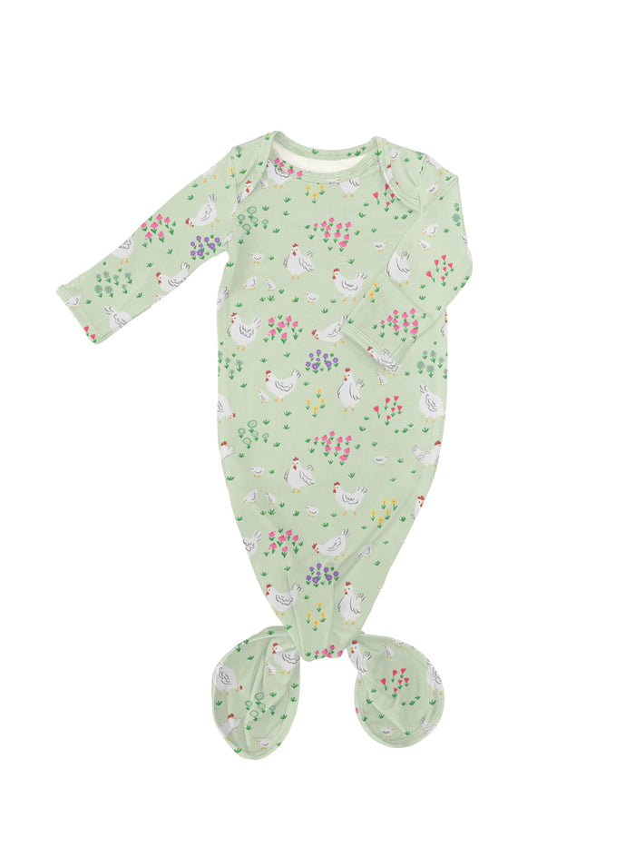 Spring Chickens - Knotted Gown - Premium Baby Sleepwear from Goosies - Just $28.95! Shop now at Pat's Monograms