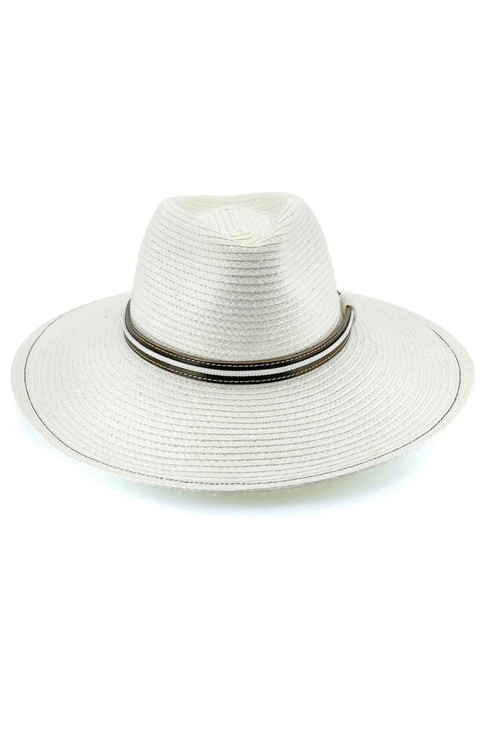 St Tropez Wide Brim Fedora (Ivory) - TM699A
