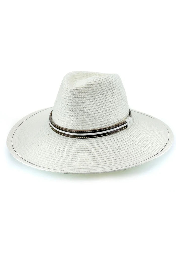 St Tropez Wide Brim Fedora (Ivory) - TM699A