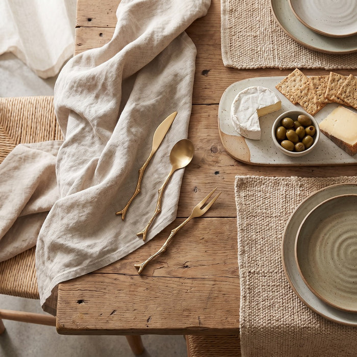 Stainless Twig Appetizer Utensils, styled at home