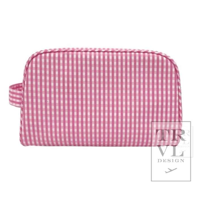 Stowaway - Toiletry Bag Gingham Pink - Premium Cosmetic Bag from TRVL Design - Just $36! Shop now at Pat's Monograms