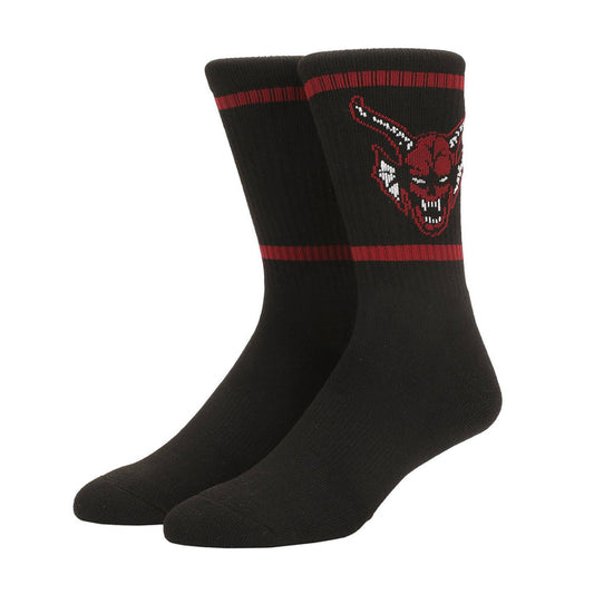 Stranger Things Hellfire Club Stripes Mens Athletic Crew Socks - Premium socks from Bioworld Merchandising - Just $11.95! Shop now at Pat's Monograms