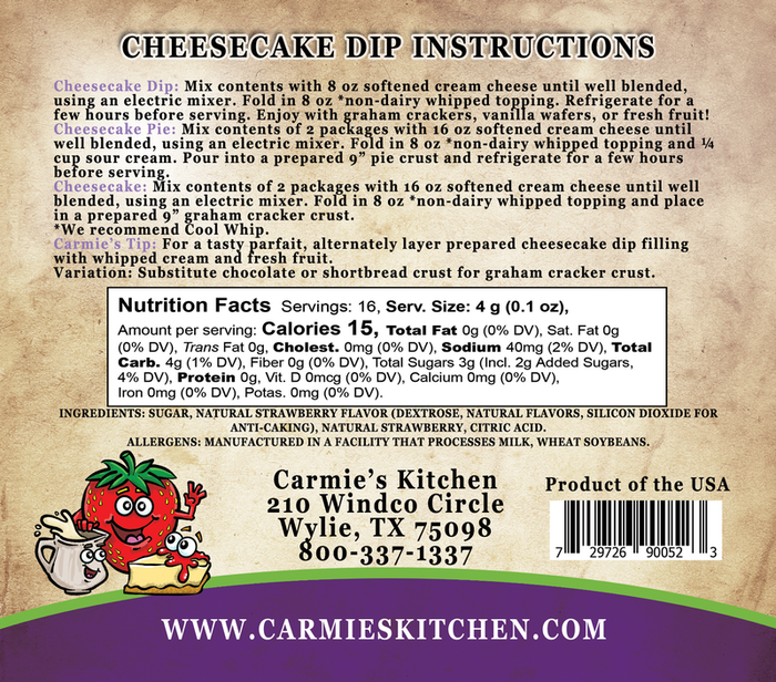 Strawberries n' Cream Cheesecake Dip - Premium Dips & Spreads from Carmie's Kitchen - Just $5! Shop now at Pat's Monograms