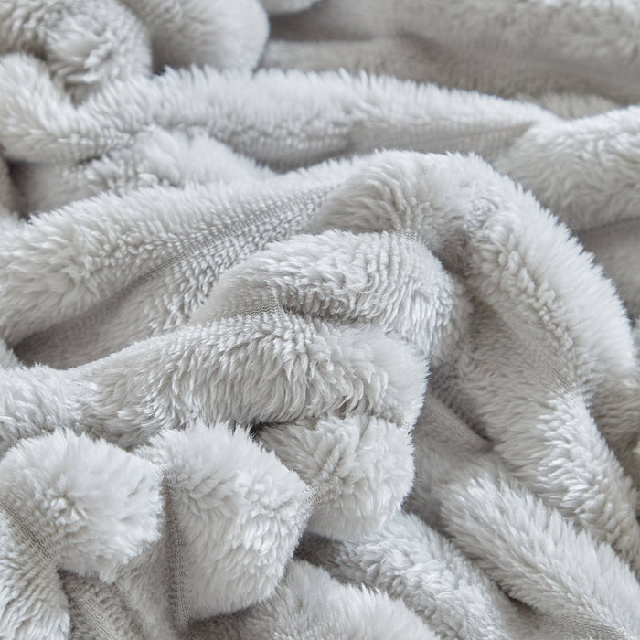 Stripe Fleece Throw – Ultra Plush Ribbed Blanket with 1.6" Wide Channel Texture - Premium blankets from FLUFFERY - Just $37.50! Shop now at Pat's Monograms