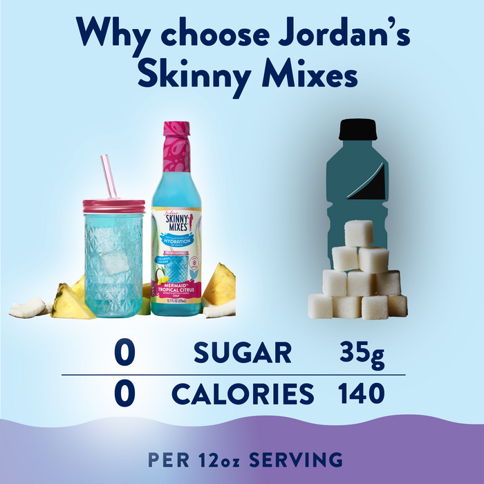 Sugar Free Mermaid Hydration Syrup with Electrolytes 375 ml - Premium drink mix from Jordan's Skinny Mixes - Just $7.95! Shop now at Pat's Monograms