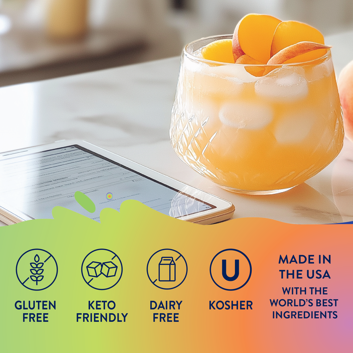 Sugar Free Peach Mango Energy Syrup - 375ml - Premium  from Jordan's Skinny Mixes - Just $6.95! Shop now at Pat's Monograms