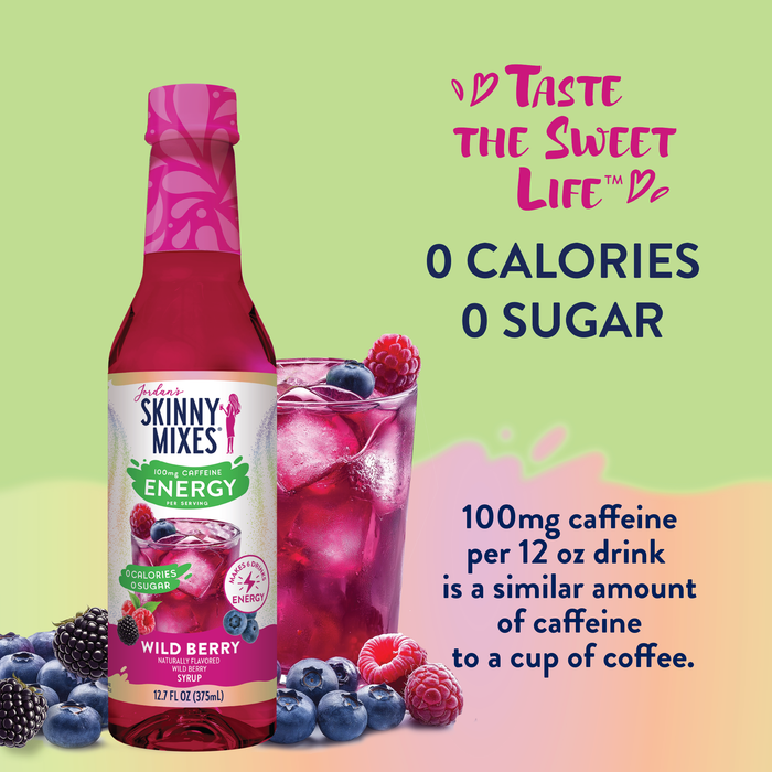 Sugar Free Wild Berry Energy Syrup - 375ml - Premium syrup from Jordan's Skinny Mixes - Just $6.95! Shop now at Pat's Monograms