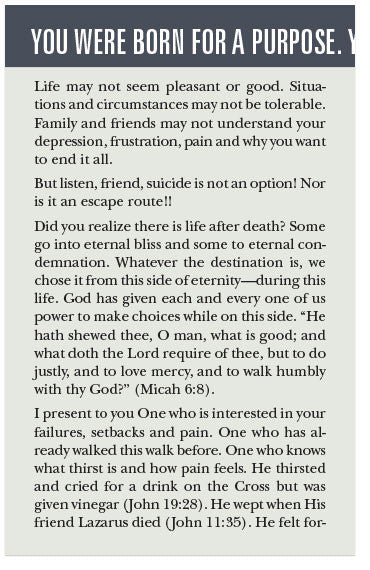 Suicide? Not an Escape Route