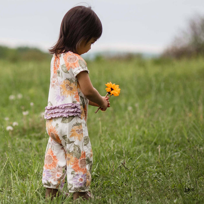 Sweet Sunflowers Jumpsuit - Premium Baby & Toddler Outfits from Burt's Bees Baby - Just $20! Shop now at Pat's Monograms