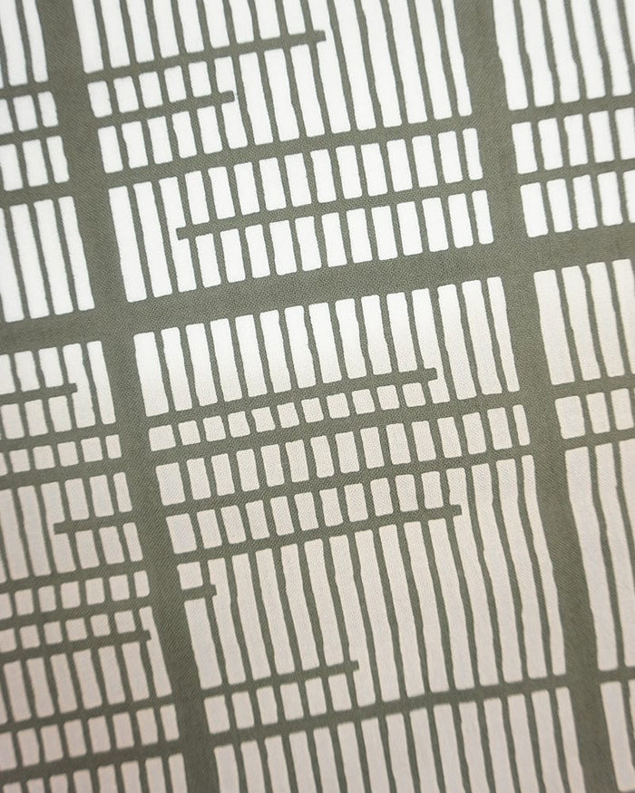 Tenugui, Chusen-Zome, Kissho, Brown & White Gradient with Olive Koushi Suimon, Ripple