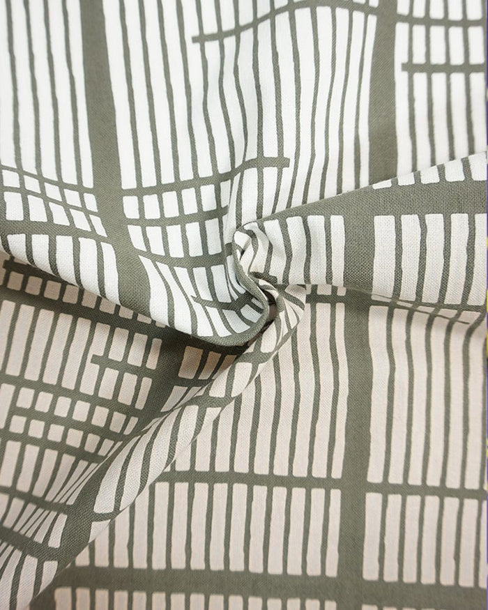 Tenugui, Chusen-Zome, Kissho, Brown & White Gradient with Olive Koushi Suimon, Ripple