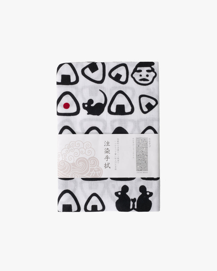 Tenugui, Chusen-Zome, Rat and Onigiri