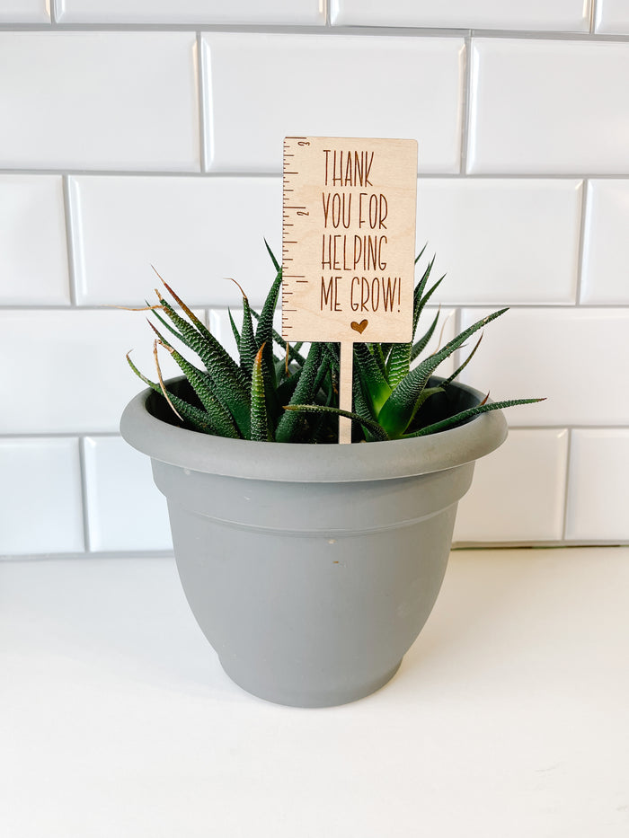 Thank You For Helping Me Grow Plant Stake
