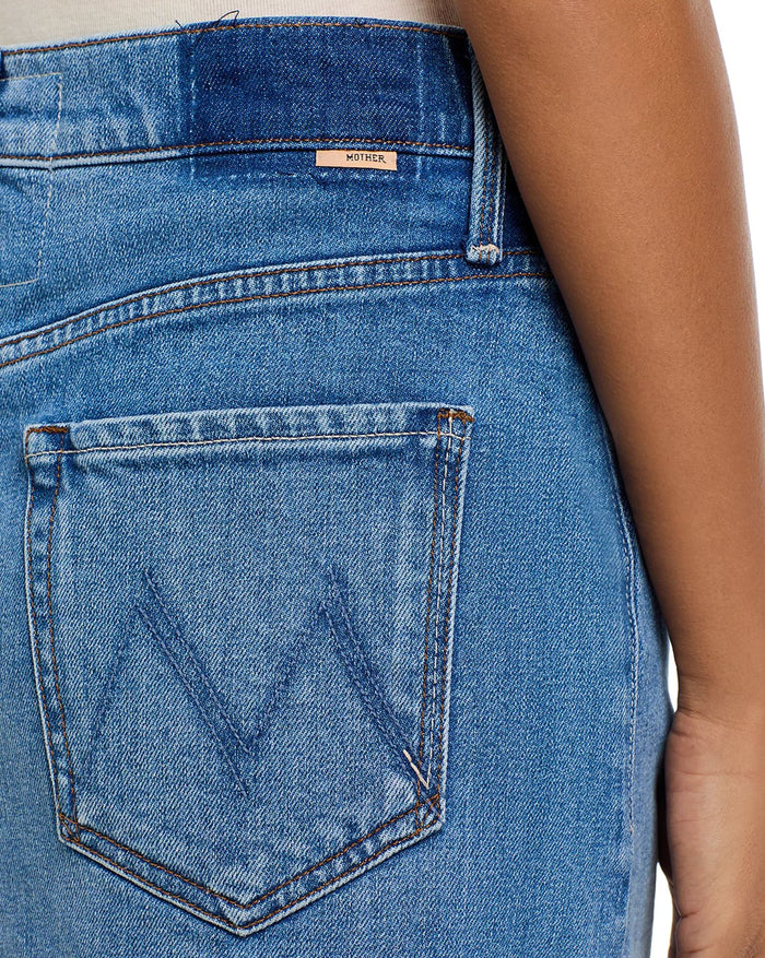 The Ditcher Mini Fray Skirt-Denim-Uniquities
