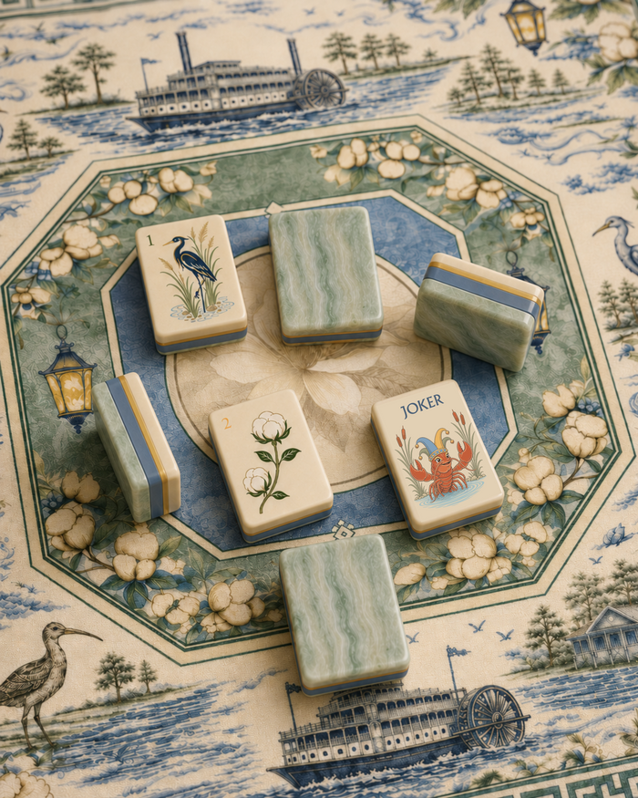 The Mahjestic South Mahjong Mat — Art Edition — Preorder - Premium Mahjong from Told in Tiles - Just $80! Shop now at Pat's Monograms