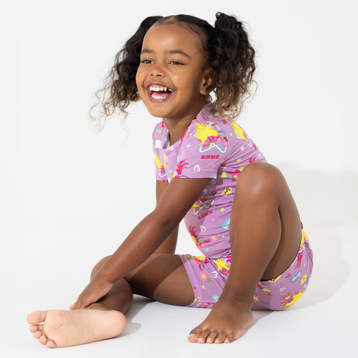 Trolls Harmony Valentine's Kids Bamboo Pajama Short Set