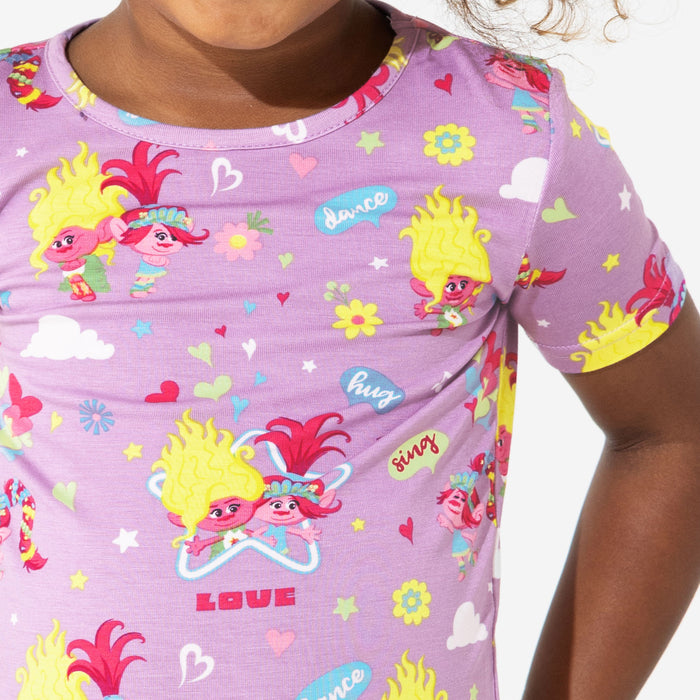 Trolls Harmony Valentine's Kids Bamboo Pajama Short Set