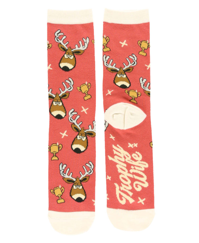 Trophy Wife Pink Crew Sock - Premium socks from Lazy One - Just $9.95! Shop now at Pat's Monograms