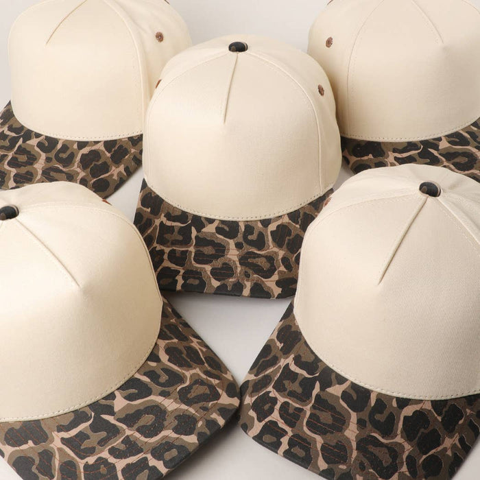 Two Tone Leopard Printed Canvas Trucker Hat - Premium Trucker Cap from Fashion City - Just $15! Shop now at Pat's Monograms