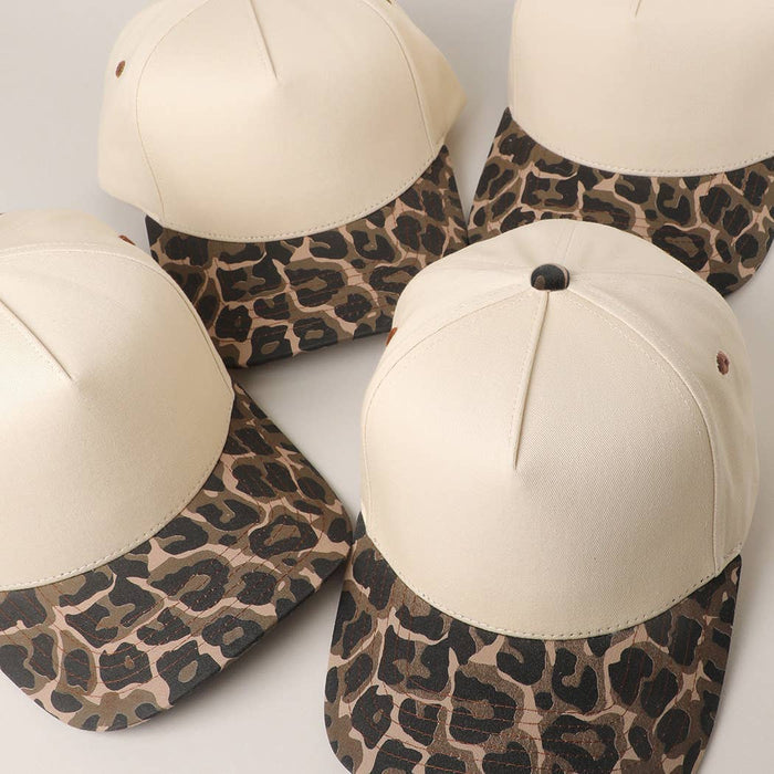 Two Tone Leopard Printed Canvas Trucker Hat - Premium Trucker Cap from Fashion City - Just $15! Shop now at Pat's Monograms