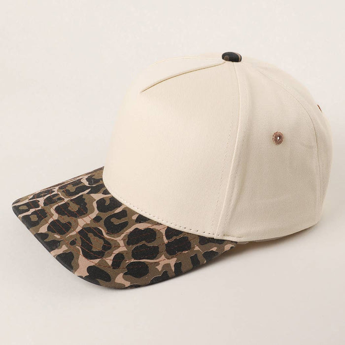 Two Tone Leopard Printed Canvas Trucker Hat - Premium Trucker Cap from Fashion City - Just $15! Shop now at Pat's Monograms
