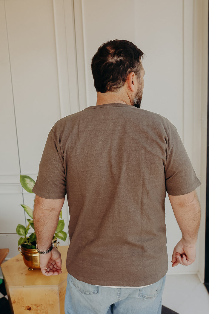 UES No.8 Slub Nep s/s T-Shirt -Coffee