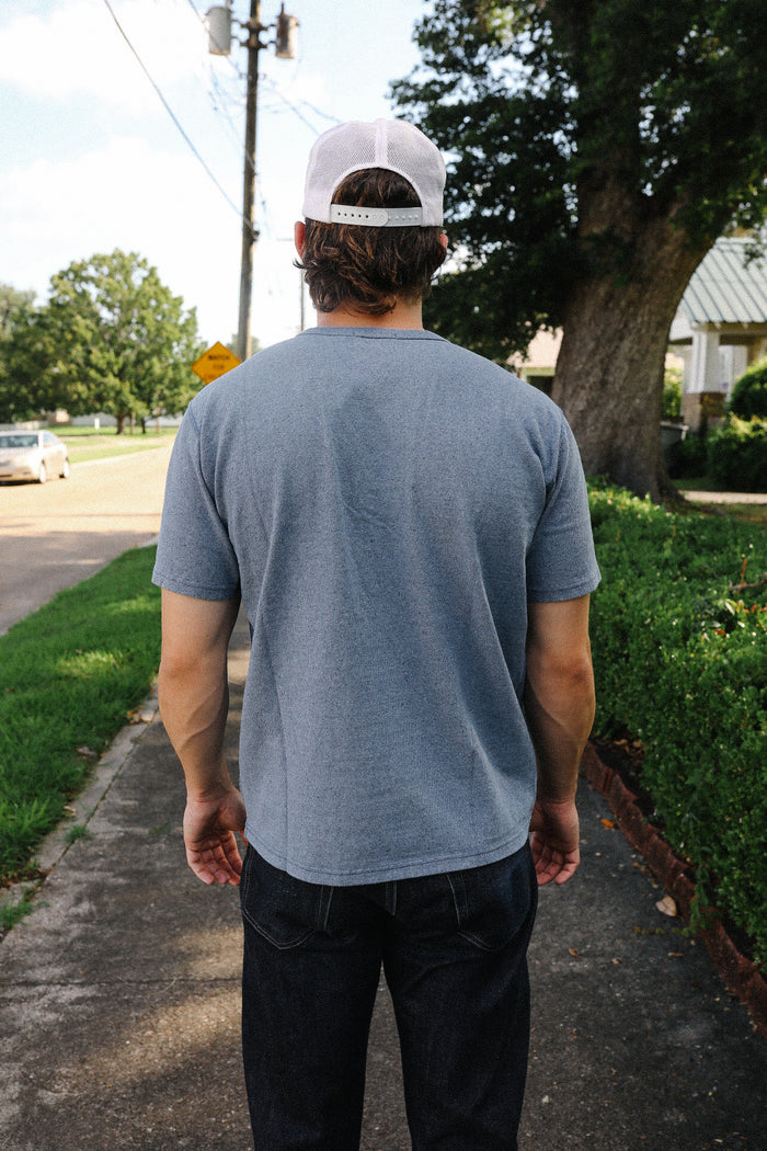"Upcycle" Recycled Cotton Pocket Tee- Indigo (8158)