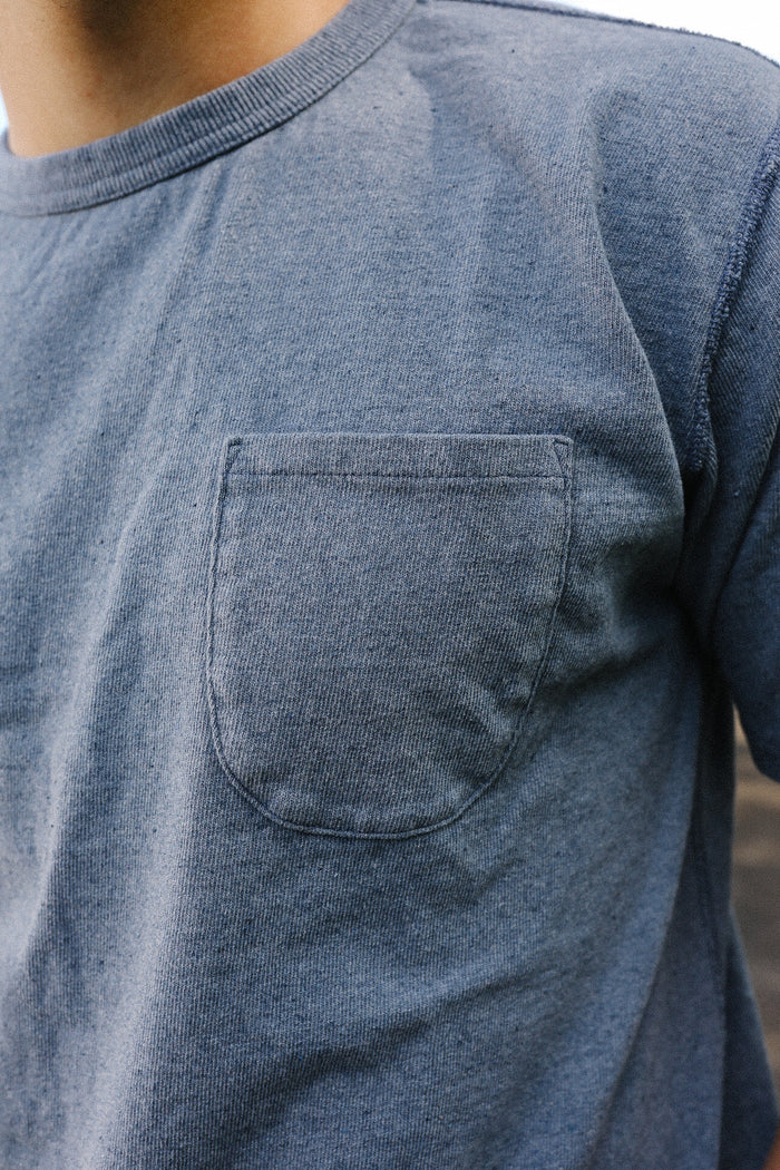 "Upcycle" Recycled Cotton Pocket Tee- Indigo (8158)