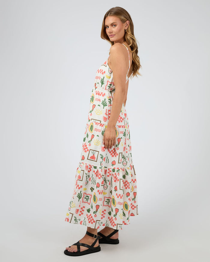 colourful Mediterranean-inspired prints maxi dress