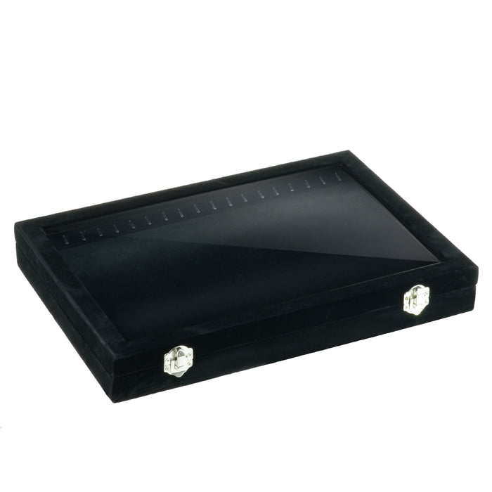 Velvet Covered Glass Top Bracelet/ Chain Tray