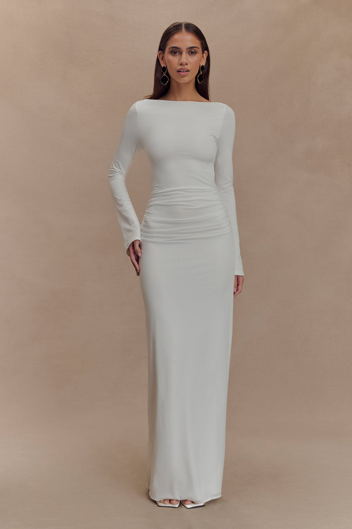 Vienna Slinky Cut Out Maxi Dress - White