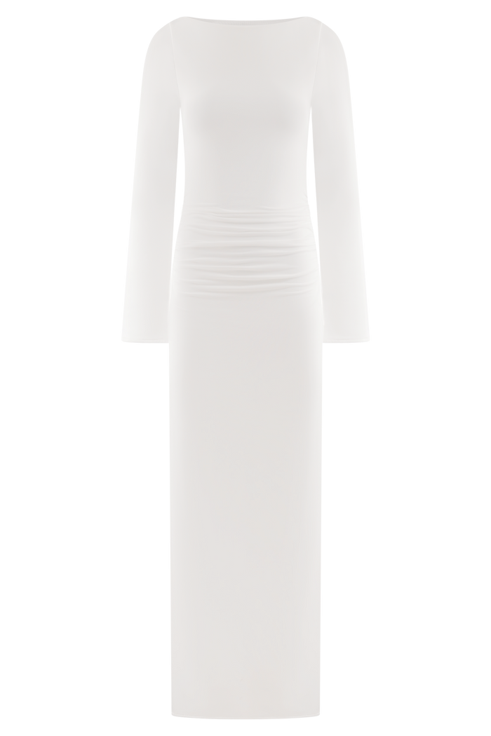 Vienna Slinky Cut Out Maxi Dress - White
