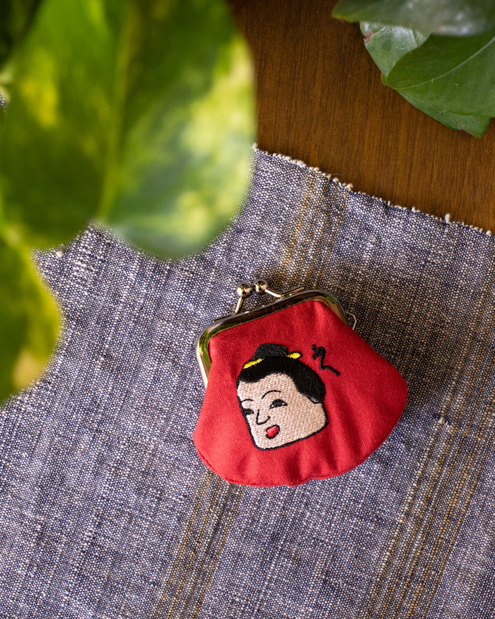 Wa Modern, Embroidered Mini Coin Purse, Onna