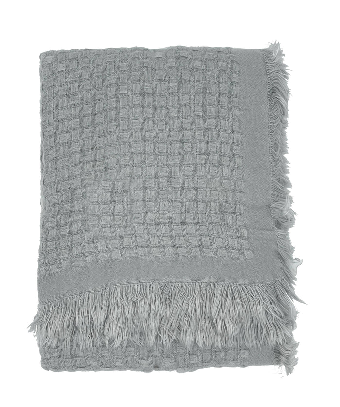 Waffle Weave Solid Throw Blanket with Fringe - Premium  from Fennco Styles - Just $28.95! Shop now at Pat's Monograms