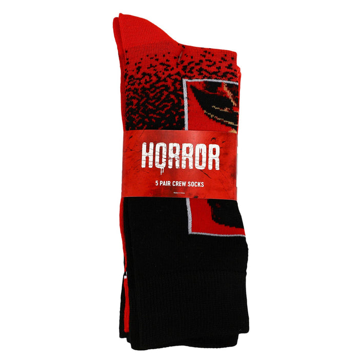 Warner Brothers Horror Icons 5 Pair Men's Crew Socks - Premium socks from Bioworld Merchandising - Just $24.95! Shop now at Pat's Monograms