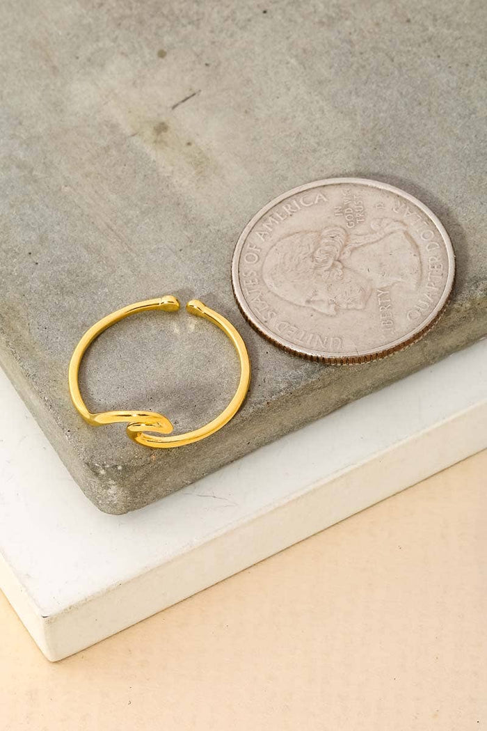 Wave Cutout Adjustable Ring