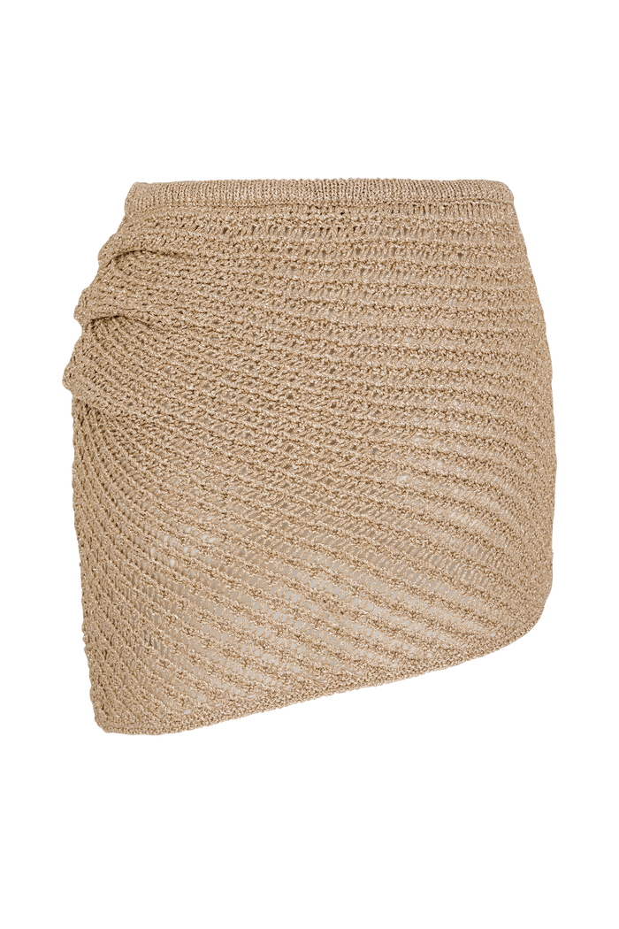Waverley Metallic Knit Mini Skirt - Gold
