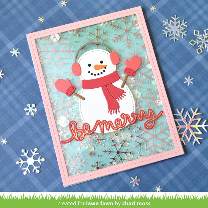 winter big scripty words hot foil plates