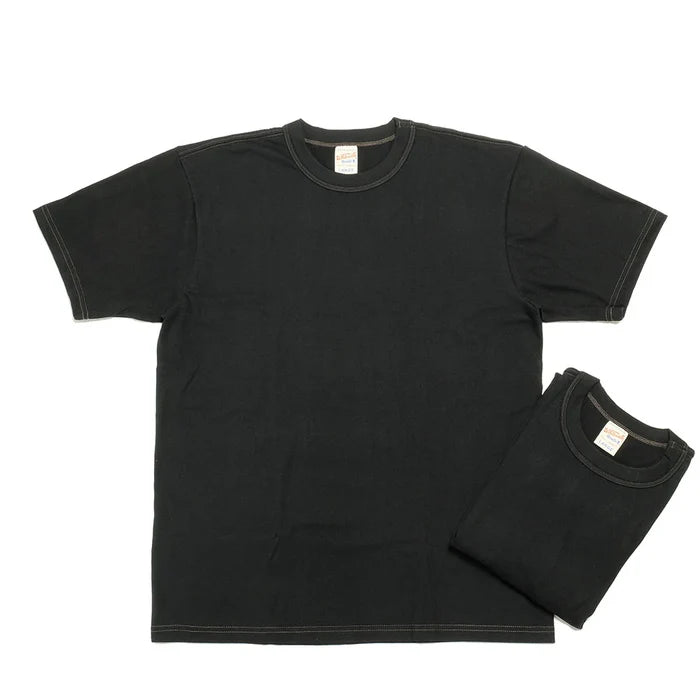 Black t-shirt and black shorts on a white background