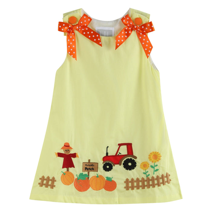 Yellow Pumpkin Patch Bow Dress - Premium Baby & Toddler Dresses from Lil Cactus - Just $36.95! Shop now at Pat's Monograms