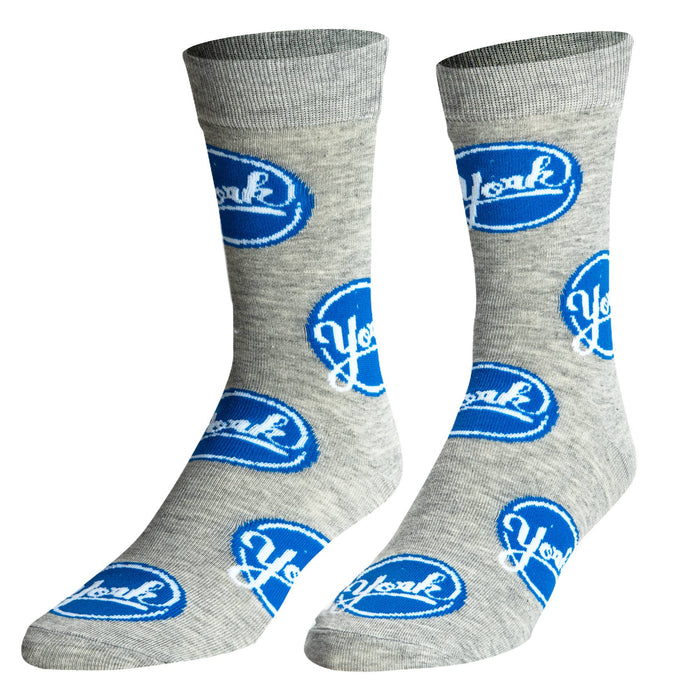 York Logo - Mens Crew Folded - Premium socks from Crazy Socks - Just $8! Shop now at Pat's Monograms