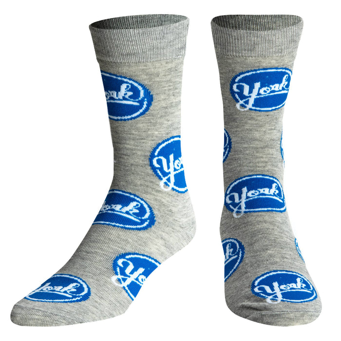 York Logo - Mens Crew Folded - Premium socks from Crazy Socks - Just $8! Shop now at Pat's Monograms