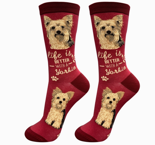 Yorkie Life is Better Socks - Premium Socks from Sock Daddy - Just $10.95! Shop now at Pat's Monograms
