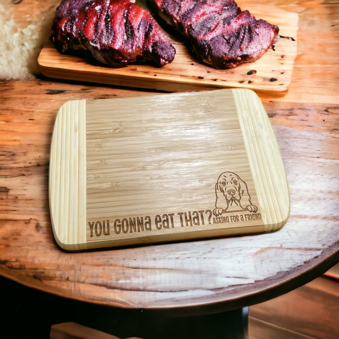 You Gonna Eat That? Basset Hound Cutting Board - Premium Cutting Boards from Pat's Monograms - Just $18.95! Shop now at Pat's Monograms