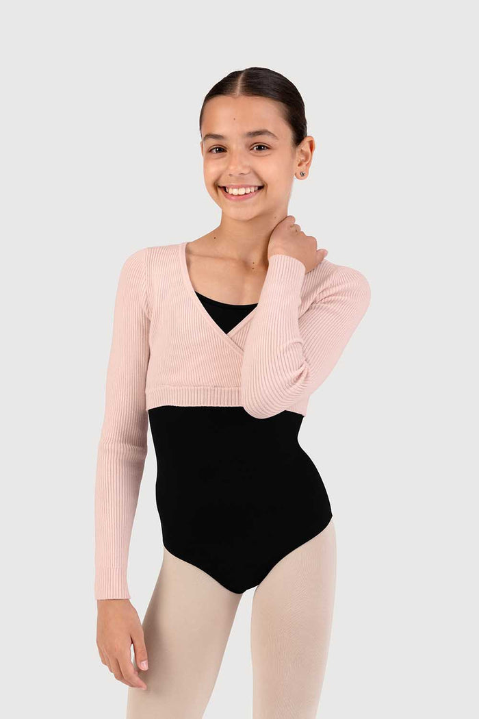 Z530019G - Bloch Starling Knit Fixed Mock Wrap Girls Top